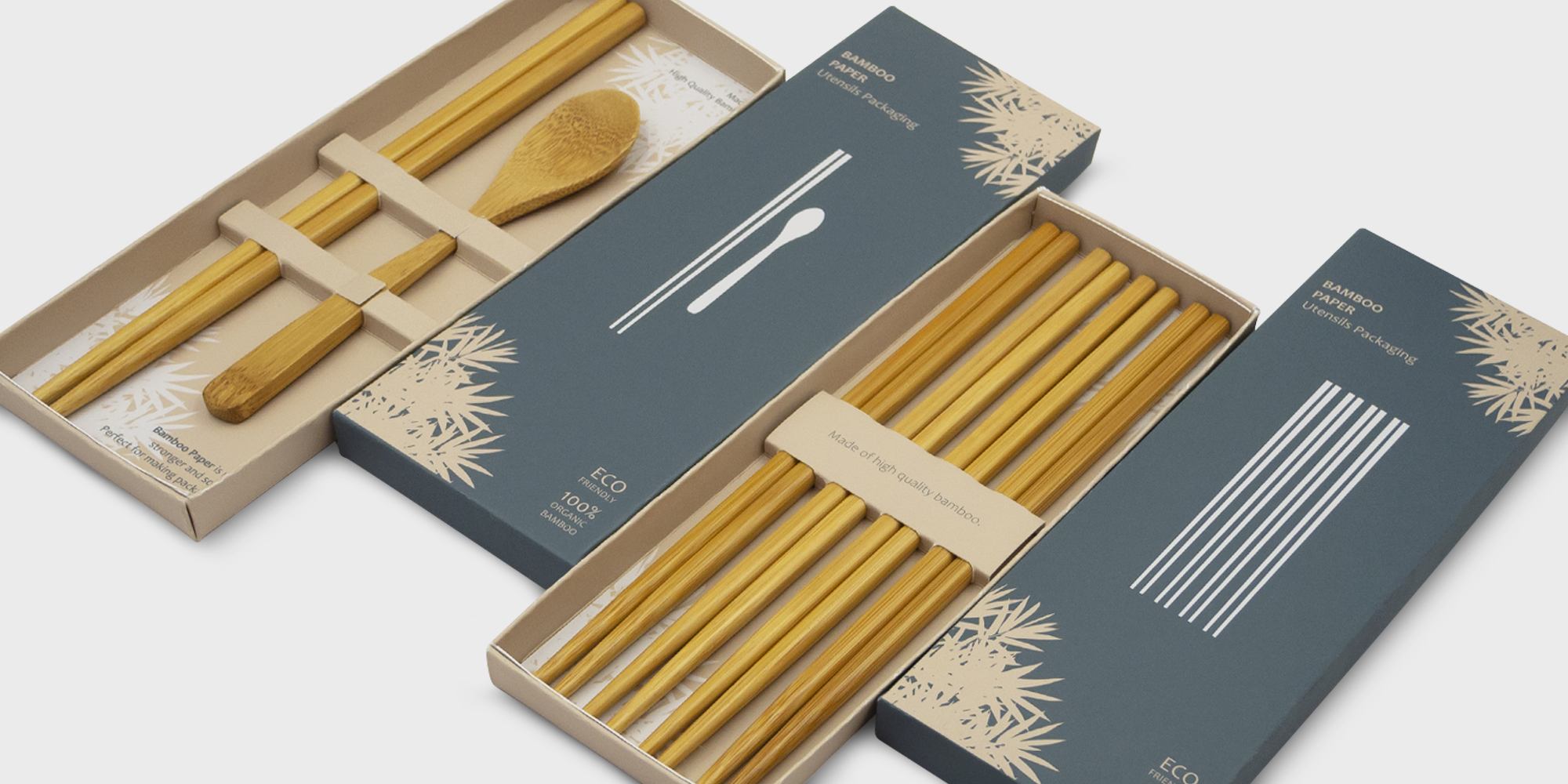 Utensils Bamboo Paper Packaging
