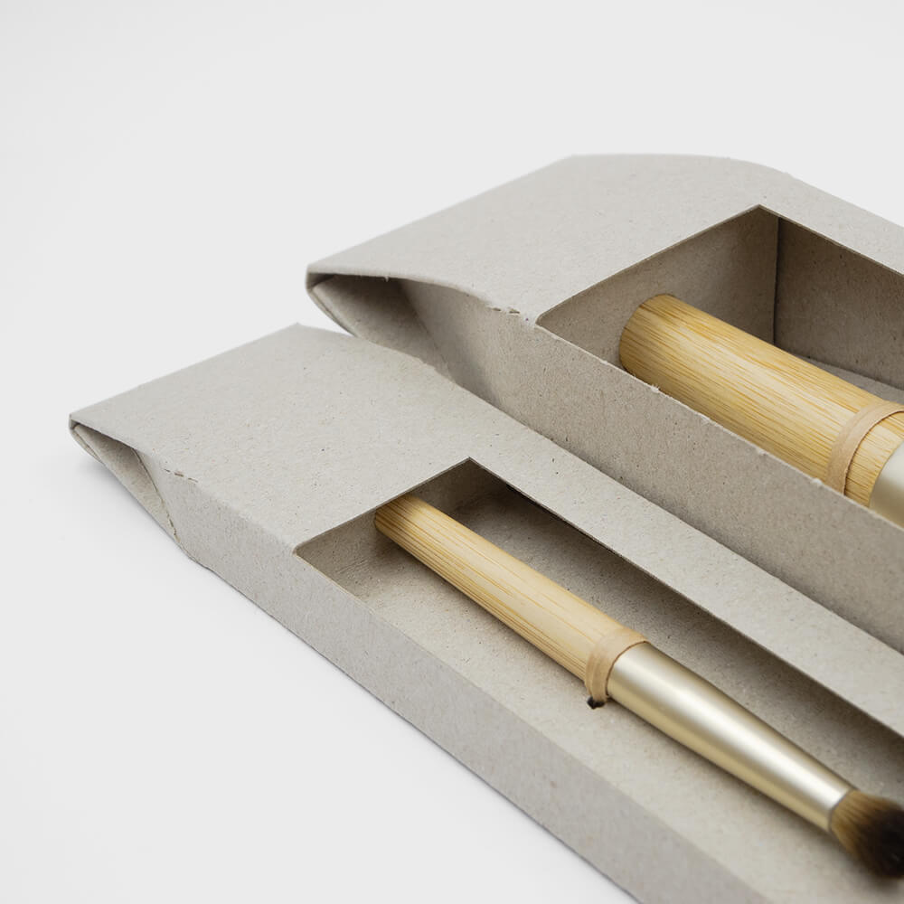 recycled grey cardboard makeup brush box