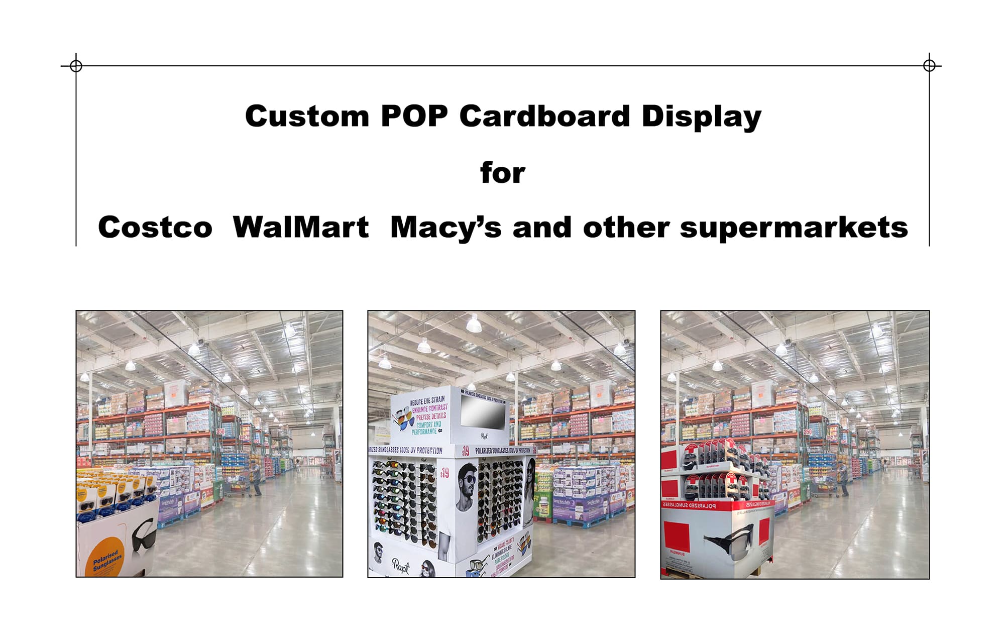 Custom Pop Cardboard Display in Supermarket Corrugated Cardboard Display