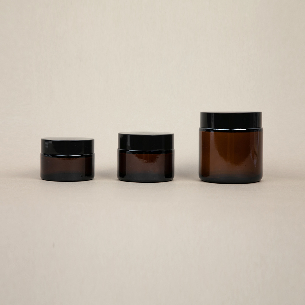 Glass Amber Jar & Plastic lid