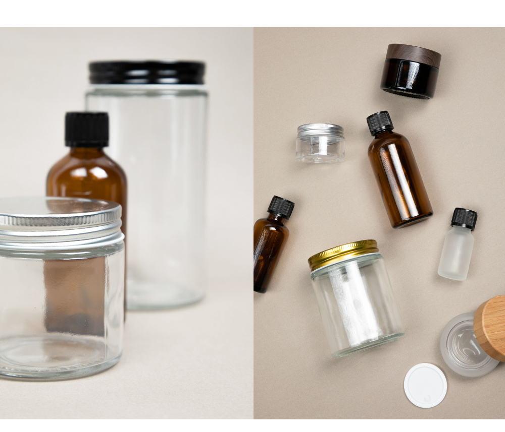 Glass Amber Jar & Plastic lid